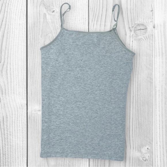 Old Navy Girls Gray Tank Top 10–12 Shelf Bra Adjustable Cotton Like New - Picture 2 of 8